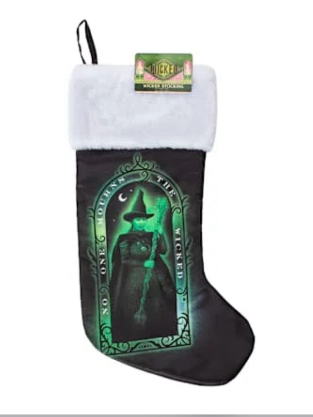 Wicked Witch Themed Christmas Stocking - Black & Green